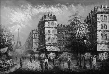  Paris Painting - black and white eiffel Paris black and white